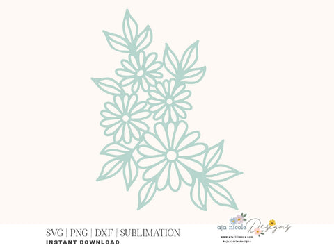 Daisy Paper Cut Swag SVG Aja Nicole Designs 
