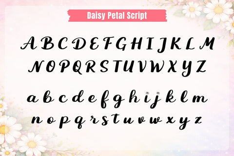 Daisy Petal Font Duo – Floral Decorative & Script Font Font AnningArts Design 