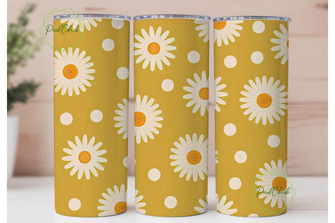 Daisy Polka Dot 20oz Tumbler Wrap Sublimation PixelChick 