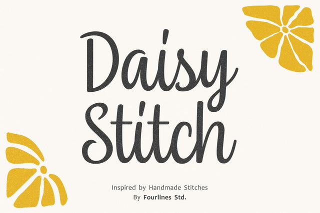 Daisy Stitch – A charming handwritten script font Font Four Lines Std. 