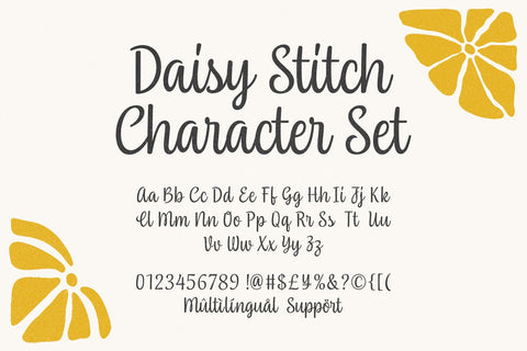 Daisy Stitch – A charming handwritten script font Font Four Lines Std. 