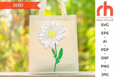 Daisy SVG, Aries Flower Cut File, April Birth Flower DXF, Zodiac Design PDF, Layered Daisy, Month Plant Vector SVG RedHelgaArt 