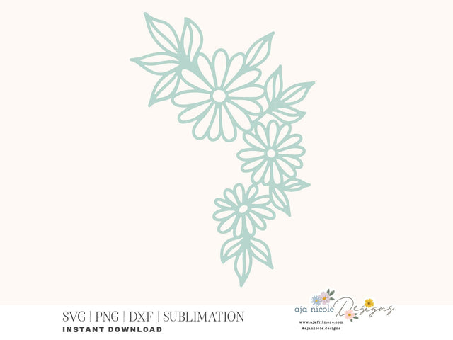 Daisy Swag Cut File SVG Aja Nicole Designs 