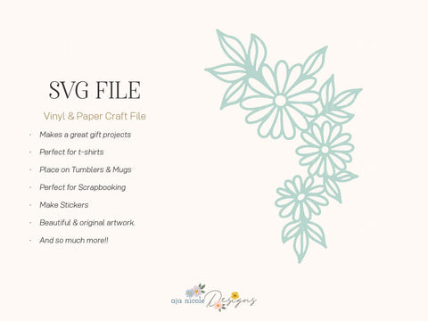 Daisy Swag Cut File SVG Aja Nicole Designs 