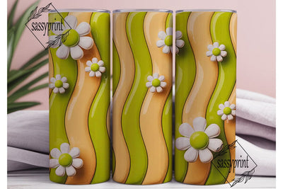 Daisy Swirl 20oz Tumbler Wrap Sublimation sassyprint 