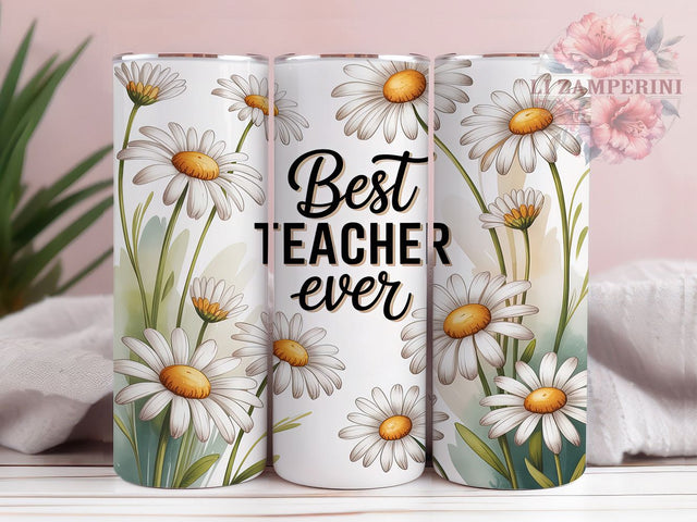 Daisy Teacher Appreciation Tumbler Wrap, Daisy Design, Teacher Appreciation, Floral Teacher Gift, Sublimation Template, 20oz Tumbler Wrap, Education Gift Sublimation Li Zamperini 