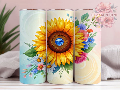 Daisy Tumbler, Magical Flower Design, Fantasy Drinkware, Sublimation PNG, 20oz Tumbler, Floral Gift, Whimsical Decor, Nature Lover Gift Sublimation Li Zamperini 