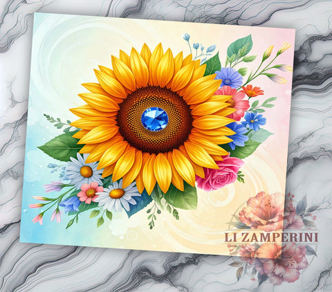 Daisy Tumbler, Magical Flower Design, Fantasy Drinkware, Sublimation PNG, 20oz Tumbler, Floral Gift, Whimsical Decor, Nature Lover Gift Sublimation Li Zamperini 