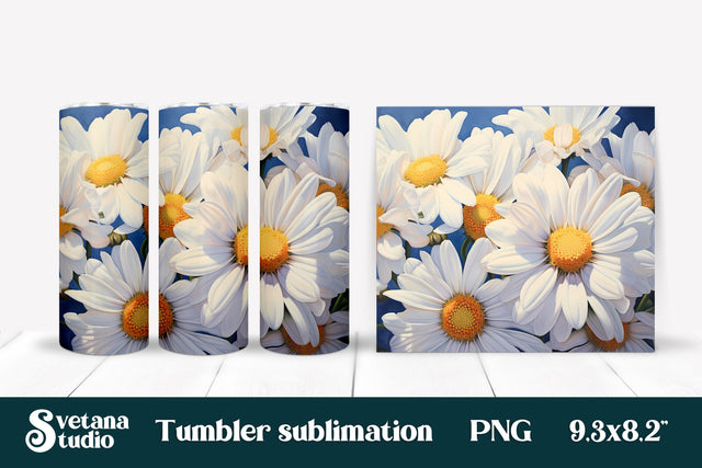 Daisy tumbler sublimation design Sublimation Svetana Studio 