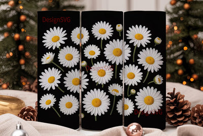 Daisy Tumbler Wrap PNG Sublimation DesignSVG 
