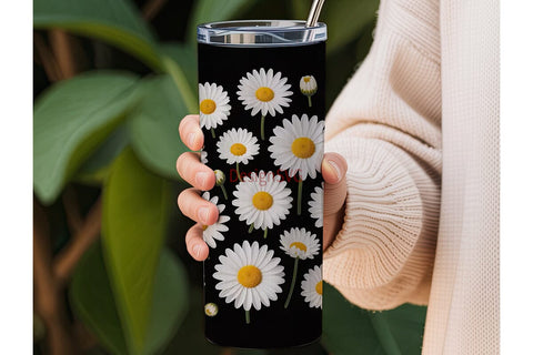 Daisy Tumbler Wrap PNG Sublimation DesignSVG 