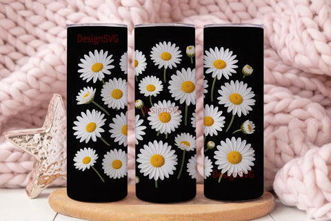 Daisy Tumbler Wrap PNG Sublimation DesignSVG 