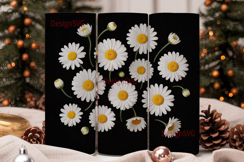 Daisy Tumbler Wrap PNG Sublimation DesignSVG 