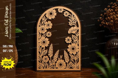 Daisy Window Frame SVG Laser Cut Svg Design SVG Regulrcrative 