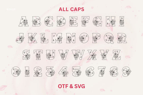 Daisyfolk - Floral Decorative Font in 2 Styles Font AnningArts Design 