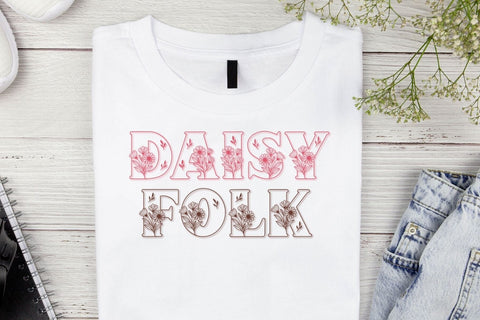 Daisyfolk - Floral Decorative Font in 2 Styles Font AnningArts Design 
