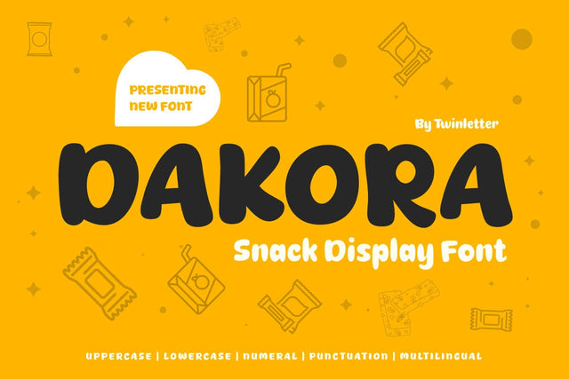 Dakora - Snack Display Font Font twinletter 