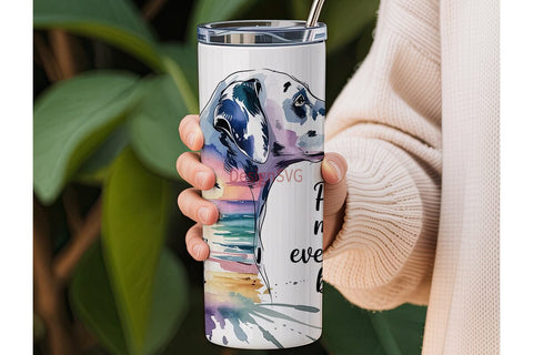 Dalmatian Beach Sunset 20oz Tumbler Wrap Sublimation DesignSVG 