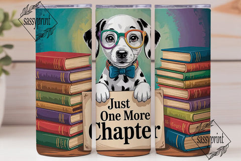 Dalmatian Bookworm 20oz Tumbler Wrap Sublimation sassyprint 