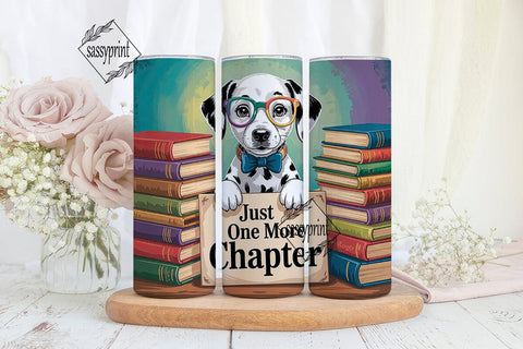 Dalmatian Bookworm 20oz Tumbler Wrap Sublimation sassyprint 