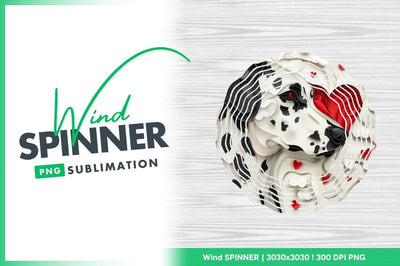 Dalmatian dog with heart wind spinner round design Sublimation Regulrcrative 