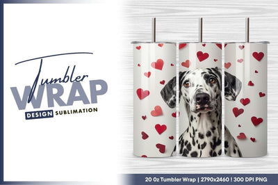 Dalmatian dog with hearts valentines day theme Sublimation Regulrcrative 