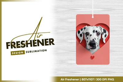 Dalmatian dog with red heart background Sublimation Regulrcrative 
