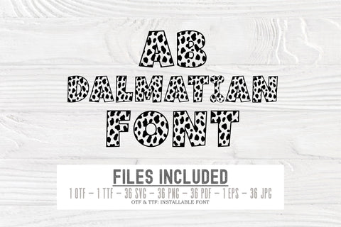 Dalmatian Font SVG, Installable Font, 101 Dalmatian Alphabet Font TonisArtStudio 