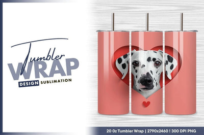 Dalmatian puppy love heart shape tumbler png Sublimation Regulrcrative 