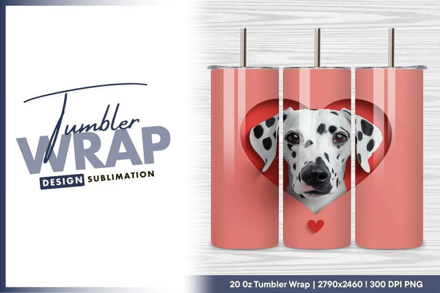 Dalmatian puppy love heart shape tumbler png Sublimation Regulrcrative 