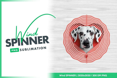 Dalmatian wind spinner round sublimation design Sublimation Regulrcrative 