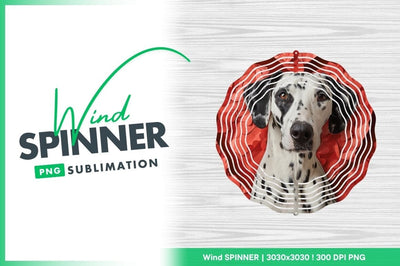Dalmatian wind spinner round sublimation design template Sublimation Regulrcrative 