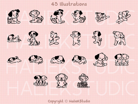 Dalmatians SVG Design Set SVG HalieKStudio 