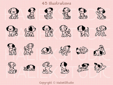 Dalmatians SVG Design Set SVG HalieKStudio 