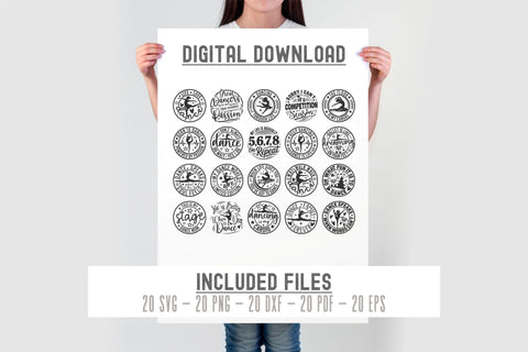Dance Bundle SVG | Dance Svg Png Cut Files | Dancer Shirt Designs | 20 Round Sign for Cricut SVG TonisArtStudio 