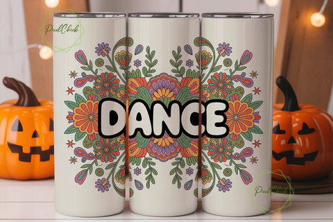 Dance Floral 20oz Tumbler Wrap Sublimation PixelChick 