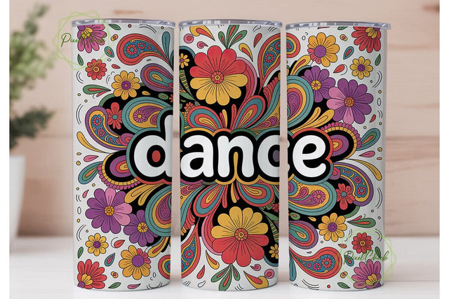 Dance Floral 20oz Tumbler Wrap Sublimation PixelChick 