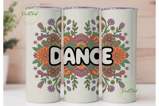 Dance Floral 20oz Tumbler Wrap Sublimation PixelChick 