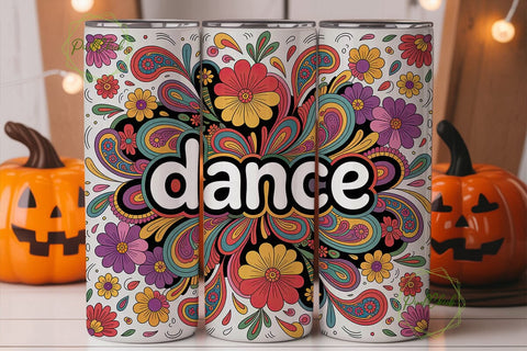 Dance Floral 20oz Tumbler Wrap Sublimation PixelChick 