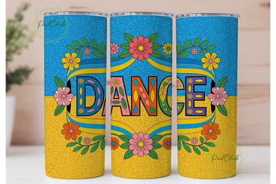 Dance Floral Ukrainian 20oz Tumbler Wrap Sublimation PixelChick 