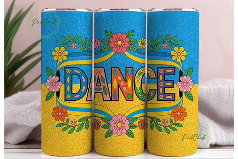 Dance Floral Ukrainian 20oz Tumbler Wrap Sublimation PixelChick 