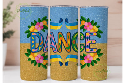 Dance Floral Ukrainian 20oz Tumbler Wrap Sublimation PixelChick 