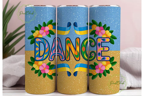 Dance Floral Ukrainian 20oz Tumbler Wrap Sublimation PixelChick 