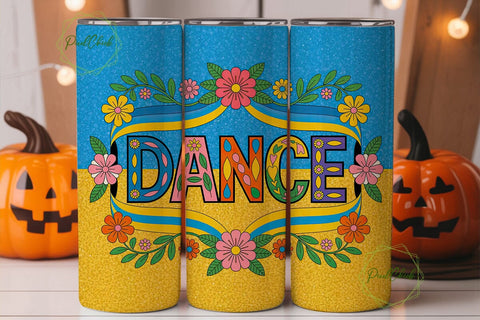 Dance Floral Ukrainian 20oz Tumbler Wrap Sublimation PixelChick 