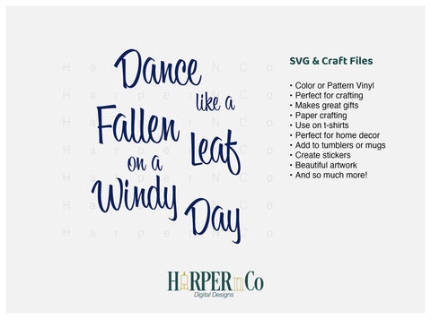 Dance Leaf SVG PNG Cut EPS File SVG HarperNCo 