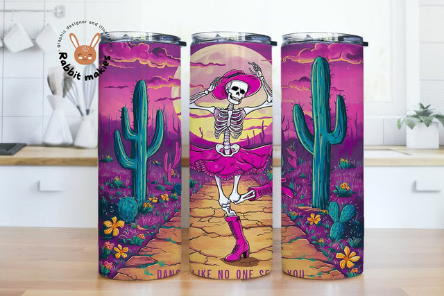 Dance Like No One Sees You Skeleton 20oz Skinny Tumbler Png, Dancing skeleton png, Halloween skeleton png, Pumpkin skeleton dance png Sublimation Rabbitmakies 