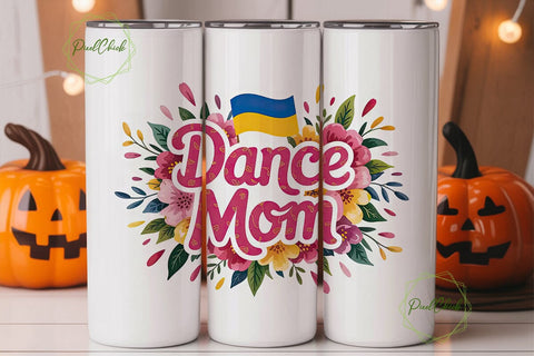 Dance Mom Ukraine 20oz Tumbler Wrap Sublimation PixelChick 