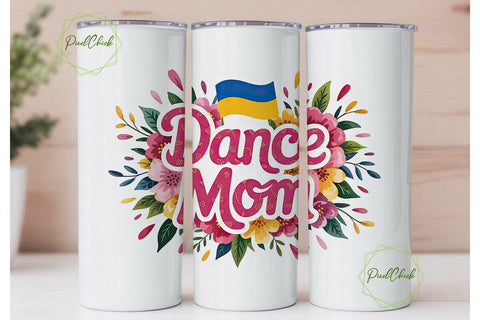 Dance Mom Ukraine 20oz Tumbler Wrap Sublimation PixelChick 
