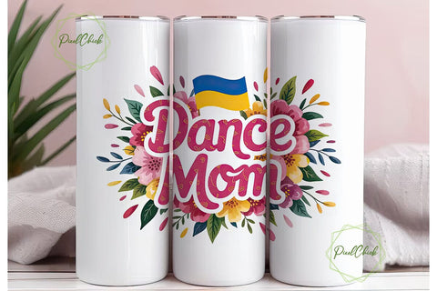 Dance Mom Ukraine 20oz Tumbler Wrap Sublimation PixelChick 