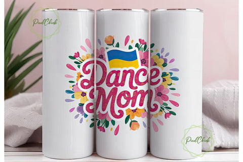 Dance Mom Ukraine 20oz Tumbler Wrap Sublimation PixelChick 